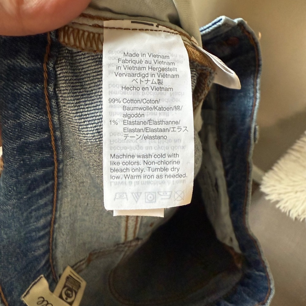 Madewell High Rise Slim Boyjean Crop‎ Fray Hem Denim Jeans Light Wash Size 26 - Picture 7 of 11
